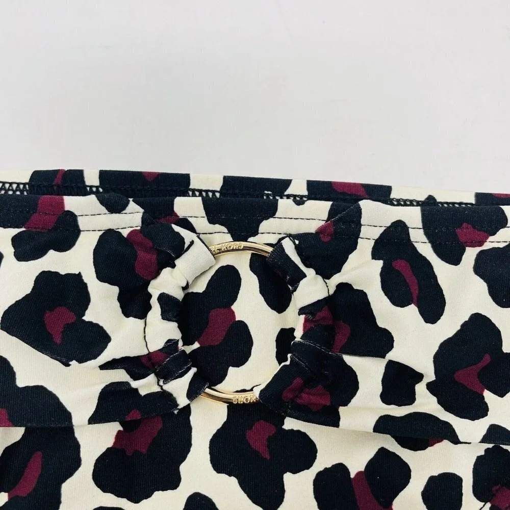 MICHAEL Michael Kors Womens XS Animal Print Logo Ring-Detail Swim‎ Bottoms 1426